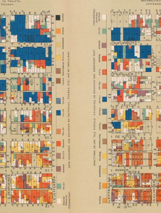 Hull-House Nationalities map, 1895,