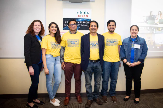 Secretary Jen Smith pictured with the 2018 Code4PA winners.