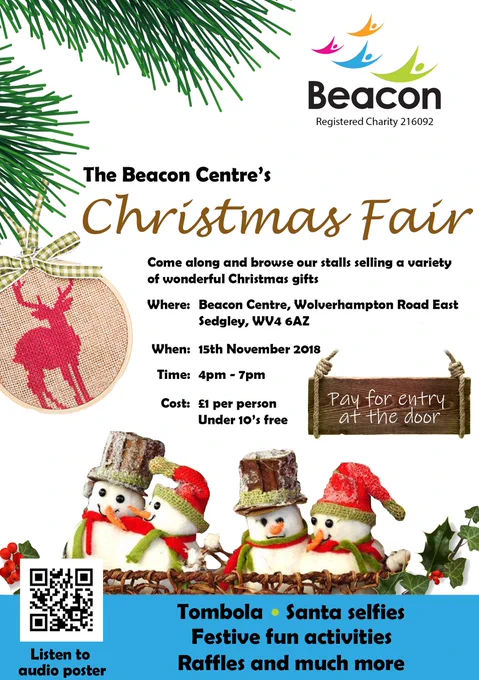 Beacon Xmas fair flyer with date and times included.