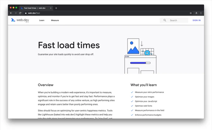 web.dev website screenshot