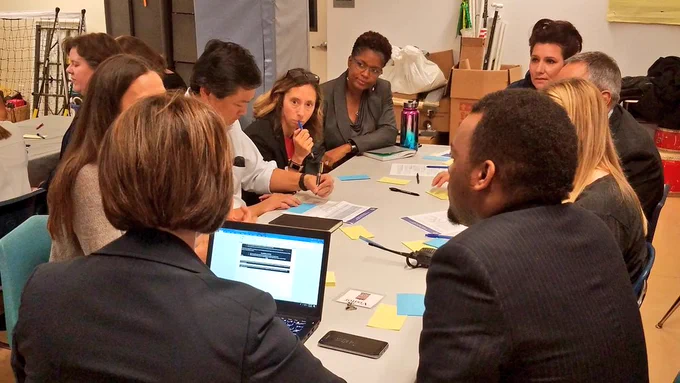 Participants during small group discussion