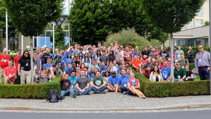 Fedora community group photo from Flock 2018, Fedora's contributor conference
