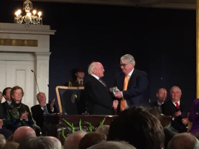 President Michael D Higgins receiving the seal of office