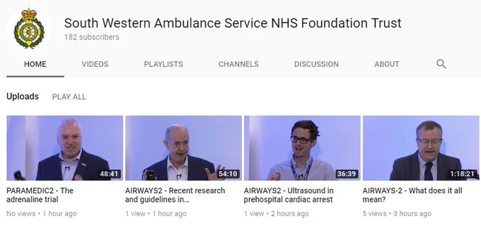 Screenshot of the SWAST YouTube channel videos