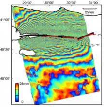 Image: Surface deformation measurements around an earthquake. Credit: NASA/JPL-Caltech