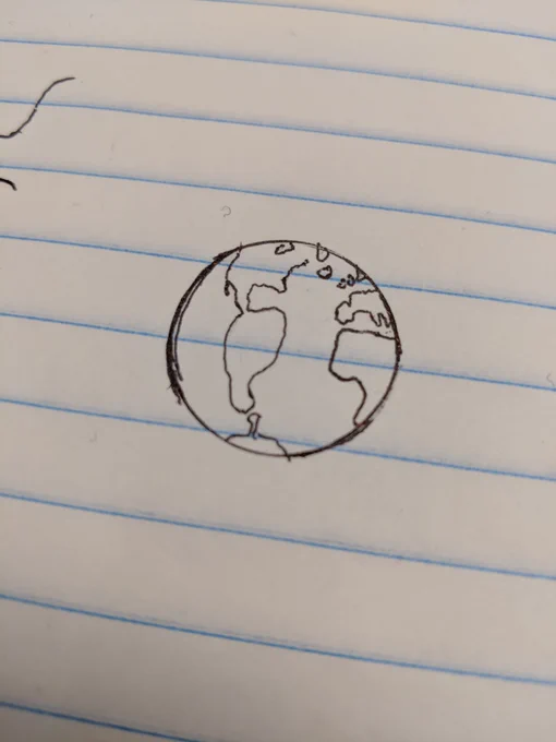 a hand drawn image of earth from space.