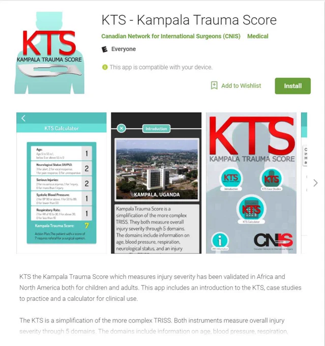New Kampala Trauma Score App launched on android devises...by CNIS