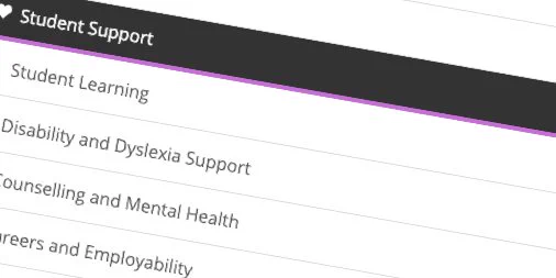 A preview of the new Quick Links panel showing support services.
