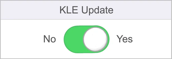 A green switch depicting an update being turned on.