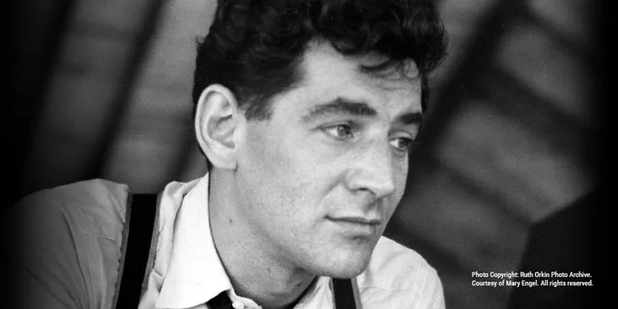 Profile of Leonard Bernstein looking pensive. Photo copyright: Ruth Orkin Photo Archive. All rights reserved. See more: bit.ly/orkin-lenny