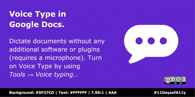 Dictate documents in Google Docs without any additional software or plugins (requires a microphone). Turn on Voice Type by using Tools → Voice typing…