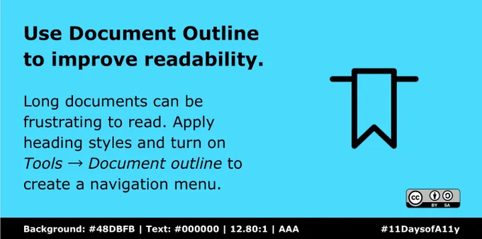 Long Google Docs can be frustrating to read. Apply heading styles to your text and turn on Tools → Document outline to create a navigation menu.
