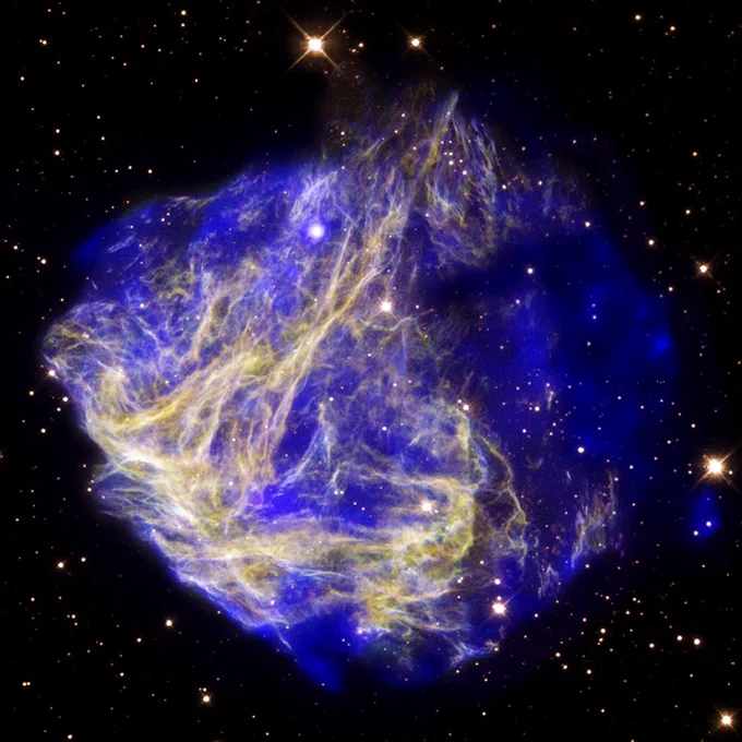 Blue and gold supernova explosion 