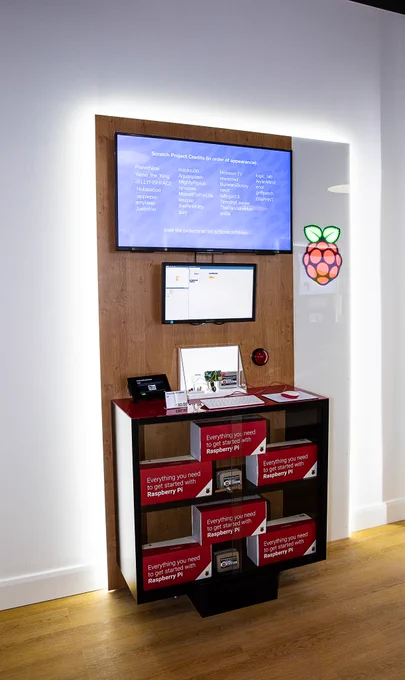 A project booth at the new Raspberry Pi Store.