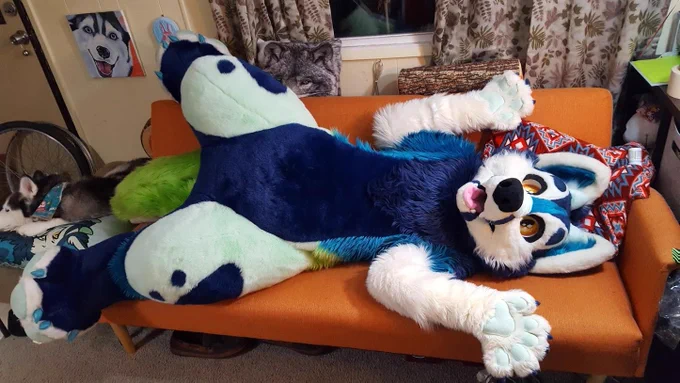 Bonk with his arms and legs open and ready for hugging!! He's laying down so you can flop right on his big tummy!