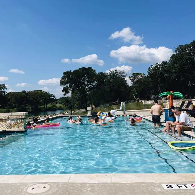 Team in the pool