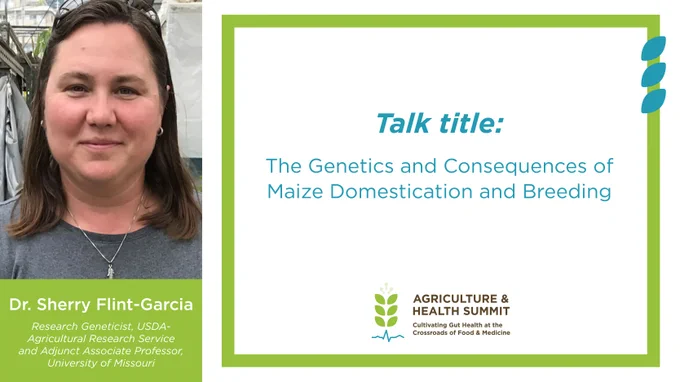 Dr. Sherry Flint-Garcia will speak at the inaugural Ag & Health Summit on Oct. 11-13 on the topic of The Genetics and Consequences of Maize Domestication and Breeding. Learn more & register: http://aghealthsummit.com/ 