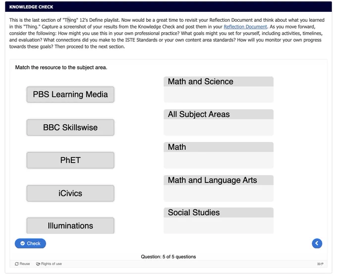 Matching question set