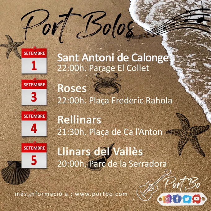 #portbolos primera setmana de Setembre