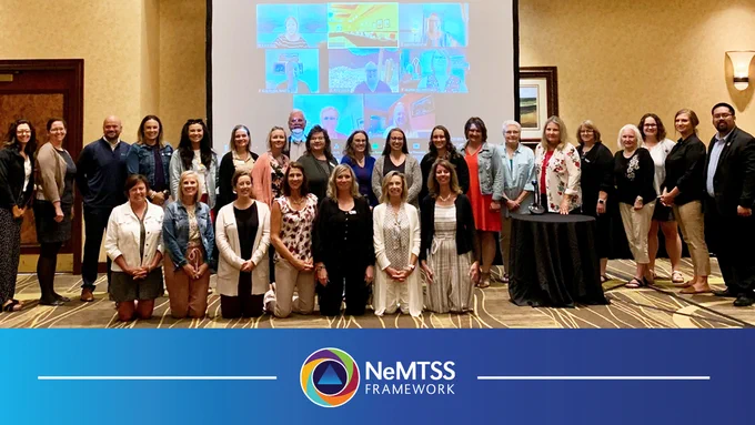 Group photo of the Nebraska Multi-tiered System of Support (NeMTSS) team.