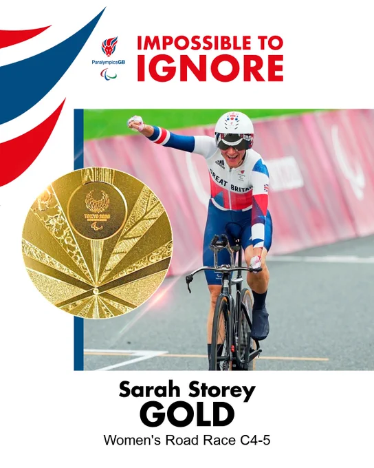 Sarah storey gold in the women’s cycling road race C4-5