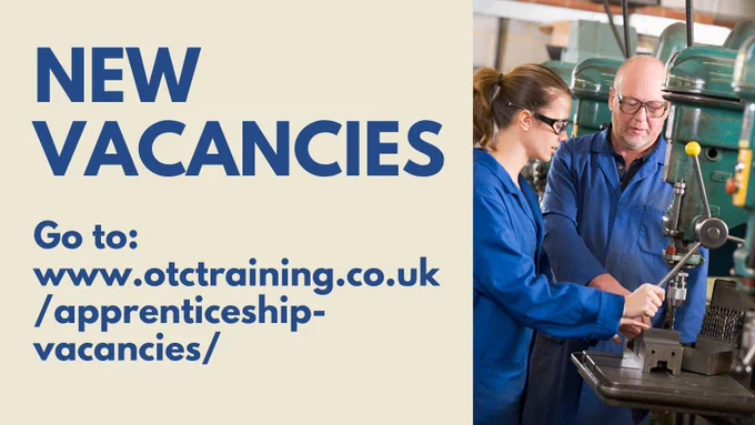 New Apprenticeship Vacancies on our website now - https://www.otctraining.co.uk/apprenticeship-vacancies/