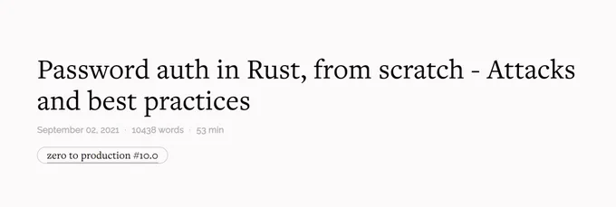 Password auth in Rust, from scratch - Attacks and best practices
