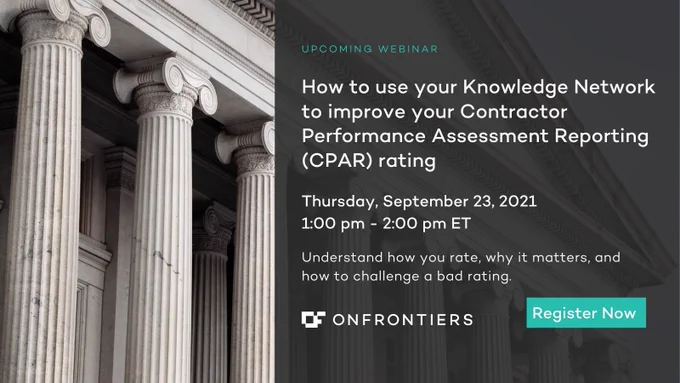 OnFrontiers webinar on How to use your knowledge network to improve your CPAR rating