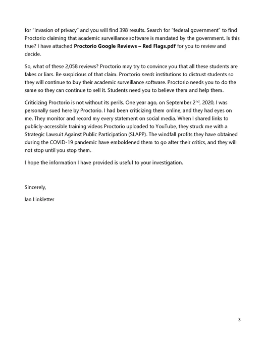 Screenshot of page 3 of a 3 page letter, which can be viewed or downloaded at https://dearsenators.linkletter.org.