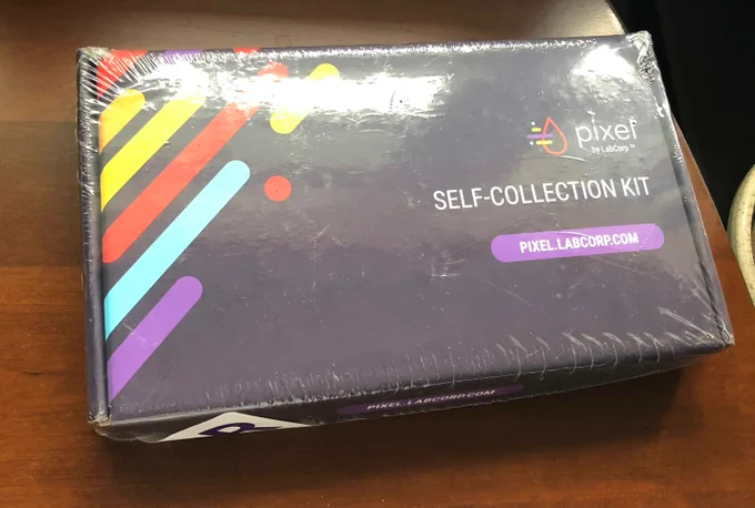 Photo of the Pixel by Labcorp self-collection at home COVID testing kit. 