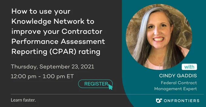 Cindy Gaddis joins the panel on Contractor Performance Assessment Reporting (CPAR) rating.