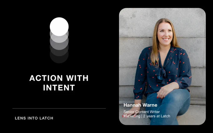 Lens into Latch campaign featuring Hannah Warne's photo and quote.