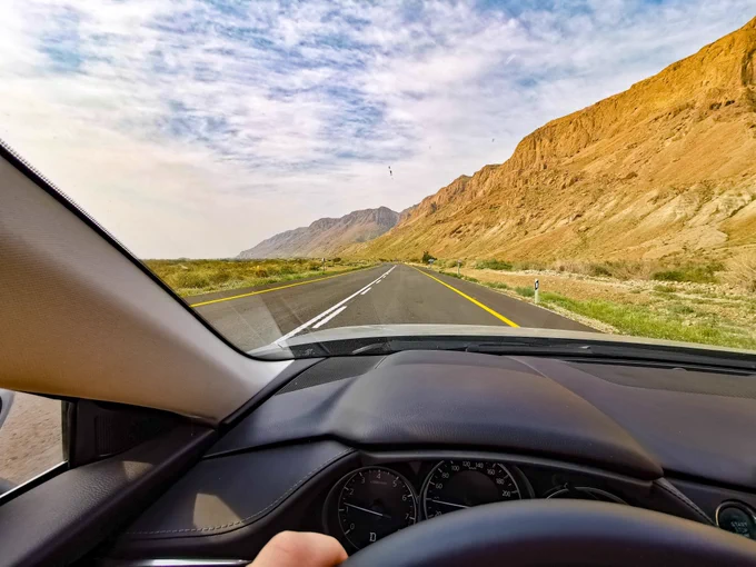 Driving in a car