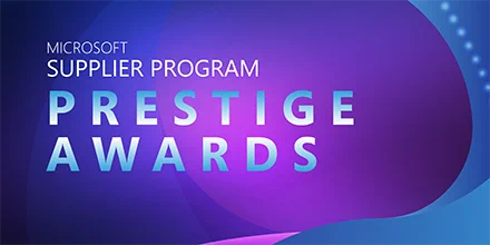 Text reading Microsoft Supplier Program Prestige Awards