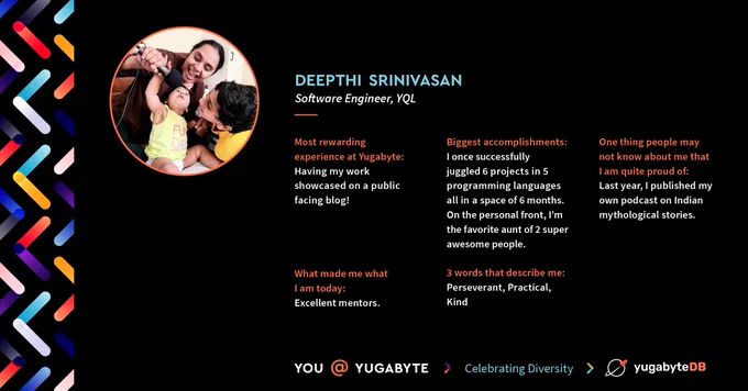 About Deepthi Srinivasan at Yugabyte