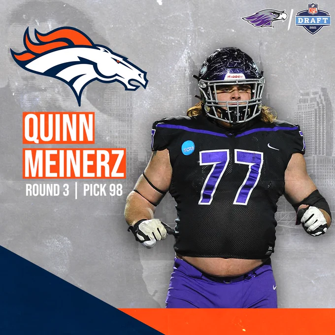 Quinn Meinerz 2021 NFL Draft selection graphic. (Art by Andy Role)