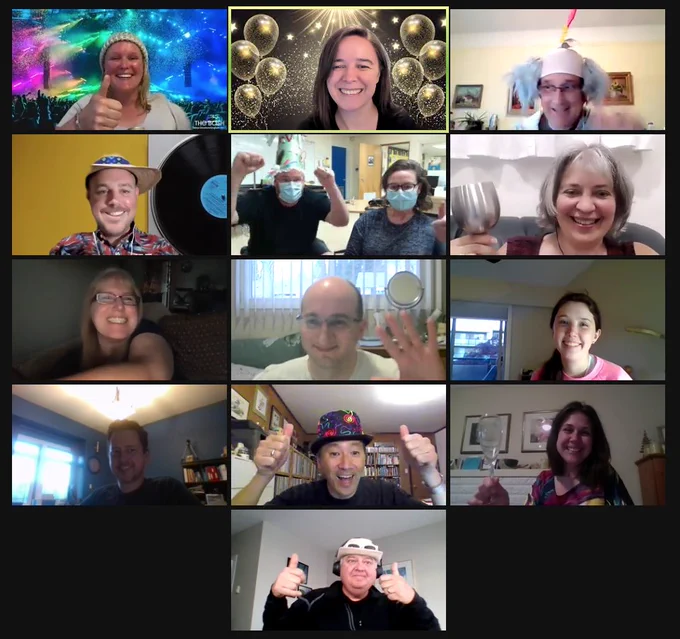 Zoom room of #tiegrad MEd cohort