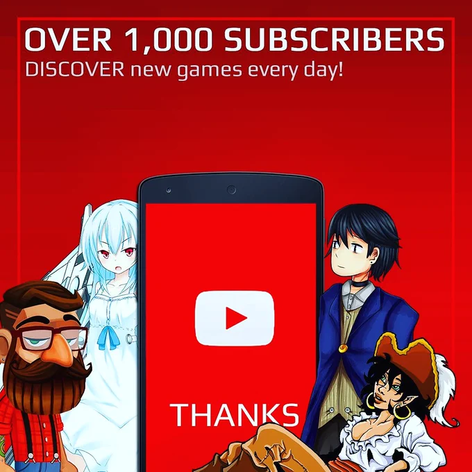 Over 1000 subscribers on YouTube