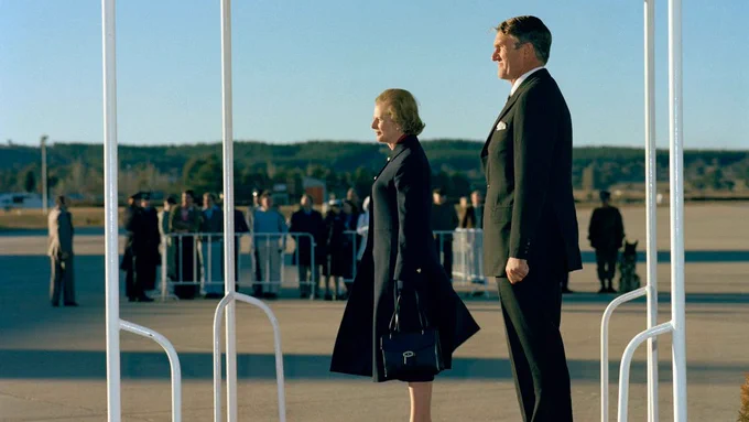 Malcolm Fraser meets Margaret Thatcher in Australia in 1979.