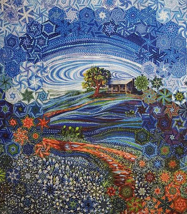 Ira's wife Kathy's One Block Wonder quilt of The Home Place