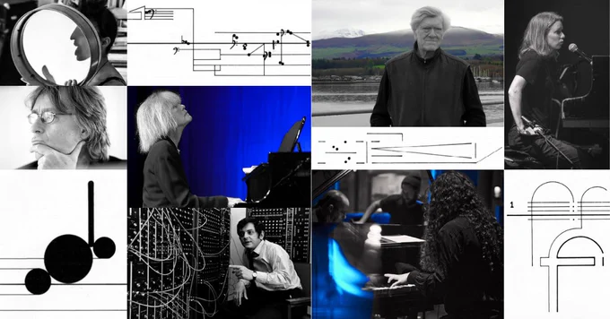Photo credits: Photo credits: Anaïs Maviel via the artist, Anthony Payne via the artist, Ksenia Fedorova via KubikMaggi, Anders Hillborg by Mats Lundqvist, Carla Bley by Klaus Muempfer, Joel Chadabe via the artist, Sylvie Courvoisier/Ned Rothenberg/Julian Sartorius via Ned Rothenberg, score excerpts from Cornelius Cardew: Treatise