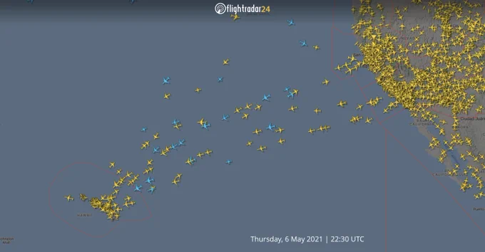 Flights to/from Hawaii 6 May 2021