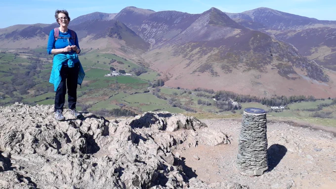 This is Juliet – a patient with a long history of a type of chronic pain, known as Fibromyalgia . Juliet started with one of our senior Physiotherapist, Jamie, 3 months ago, following a bout of chronic pain exacerbation and fatigue. During these sessions, Juliet explained that she wanted to become more physically active and would like to develop a plan with the help of physiotherapy. These sessions included advice and education on pain and how to develop coping mechanisms to ensure exercise is constructive. Following these discussions, a thorough assessment of Juliet’s strength and physical fitness was completed, followed by advice on a specific home exercise programme to improve her physical capacity. 
Over the next 3 months, Juliet has gone from strength to strength and has now developed physically and mentally. These sessions have culminated in her reaching her goal of walking in the Lake District again with a 1480ft walk up Cat Bells fell – Congratulations Juliet!! 