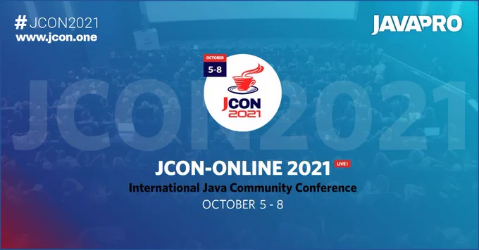 #JCON2021, Oct 5-8, JCON-ONLINE 2021, International Java Community Conference, JAVAPRO - Logos