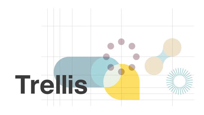 Graphic image of the Trellis logo, which shows the word Trellis in black lettering against a white background, with blue and yellow abstract shapes.