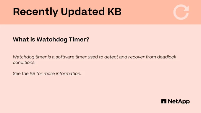 A Watchdog timer is a software timer used to detect and recover from deadlock conditions