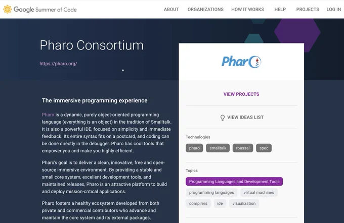 Pharo has been selected to be part of Google Summer of Code 2021