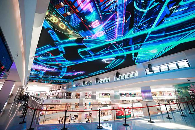 LianTronics 1200 sqm glasses-free 3D LED sky screen in Xi'an