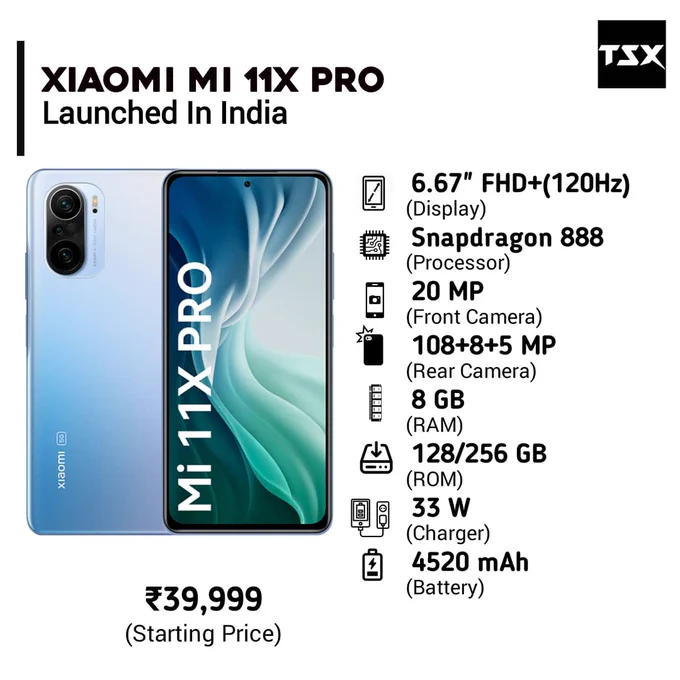 Xiaomi Mi 11X & 11X Pro Launched In India

Follow us for Tech Updates @TECHSmartX

#mi11xpro  #mi11x
#realmex #huaweip40pro #samsunggalaxym31
#s10plus #Realme6Pro #huaweip30 #phone_therapy
#smartphone #instatech  #samsunggalaxy #xiaomiindia
#specs #phone #phonecase #5g  #banglore
#picoftheday #RedmiNote9Pro
#realme #micromax #iqooindia  #vivox50pro #bihar  #oneplus9 #android #TechSmartX #TechSmartXUpdates #TechSmartXTeam