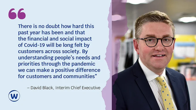 Ofwat interin chief executive David Black with quote: There is no doubt how hard this past year has been and that the financial impact of Covid-19 will be long felt by customers across society. By understanding people's needs and priorities through the pandemic we can make a positive difference for customers and communities. 